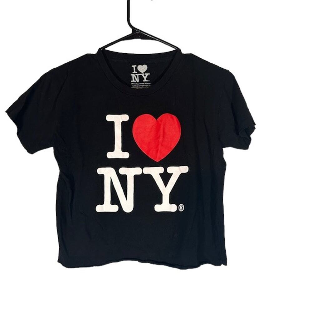I Love New York Black Graphic Short Sleeve Lightweight T-Shirt Women Sz M